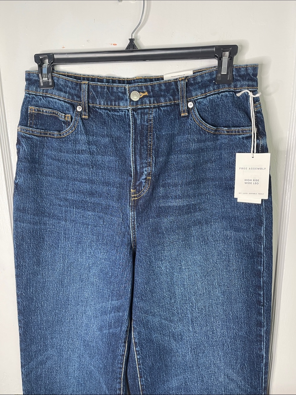 Nwt Free Assembly Jeans 10 Wide Leg Raw Hem High Rise New Ladies Denim - Picture 2 of 15